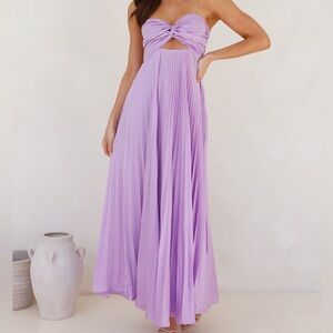 Lavender lilac Strapless Maxi Dress